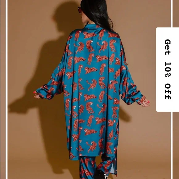 Lala Satin Playsuit in Wild Woman - Picture 6 of 7